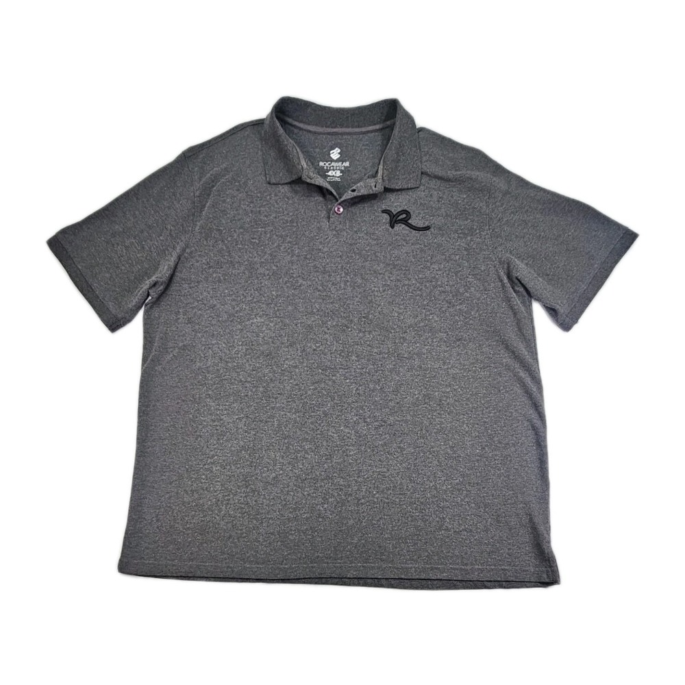 Grey ROCAWEAR Hip Hop Polo Shirt Size 4XB Big Tall Apparel Vtg Style Big R